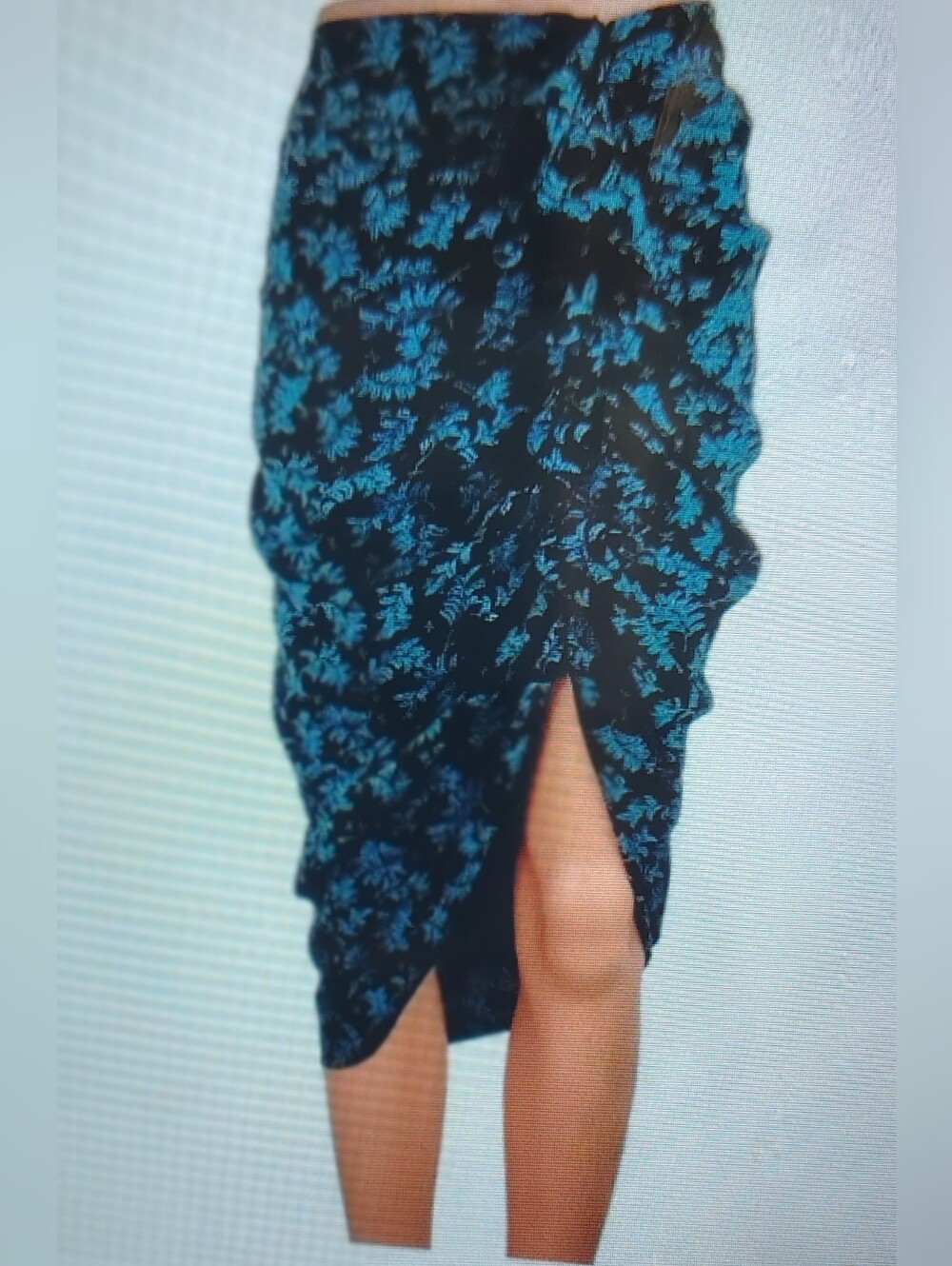 *NEW* Veronica Beard Draped Silk Ruffle Midnight Blue Elegant Pencil Skirt 4